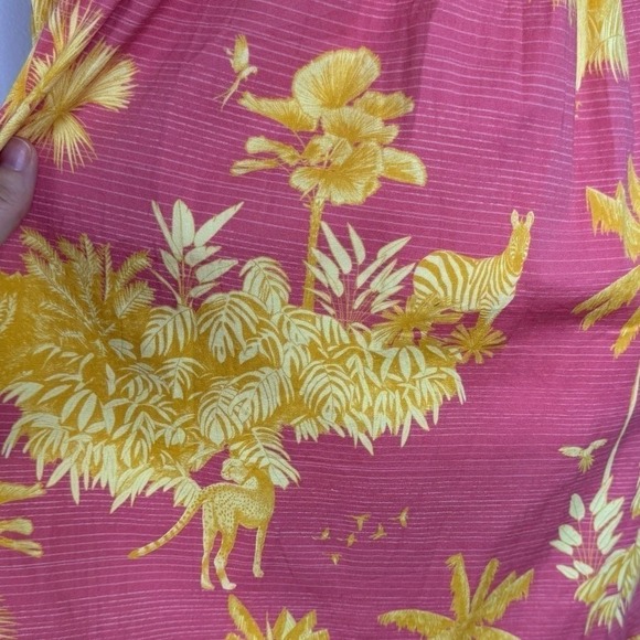 Sheridan French Kelly Dress XL Pink Yellow Floral Tie Strap Smocked Maxi Cotton - Picture 8 of 13